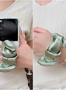 适用折叠屏小米MixFlip2手机壳荣耀MagicVFlip摩托罗拉50华为PuraX三星zflip6腕带N3绿色Ultra小花W25Flip女