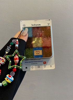 适用折叠屏荣耀MagicVFlip2手机壳膜一体小米MixFlip2摩托罗拉50华为PuraX三星zflip6手提7绳60Ultra/W25Flip