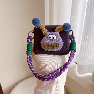 适用华为PuraX折叠屏手机壳小米MixFlip2壳膜一体荣耀MagicVFlip2摩托罗拉50三星zflip7FE毛绒公仔60Ultra女