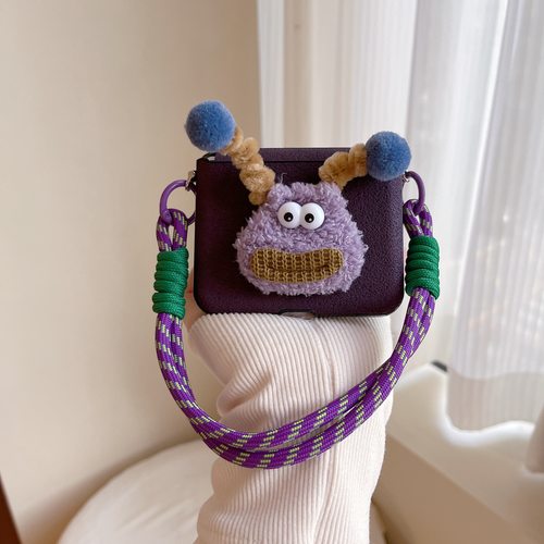 适用华为PuraX折叠屏手机壳小米MixFlip2壳膜一体荣耀MagicVFlip2摩托罗拉50三星zflip7FE毛绒公仔60Ultra女