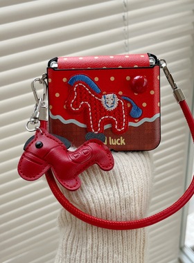 适用华为PuraX折叠屏手机壳荣耀MagicVFlip2新年小米MixFlip2壳膜一体马年摩托罗拉50三星zflip7斜跨FE手绳60