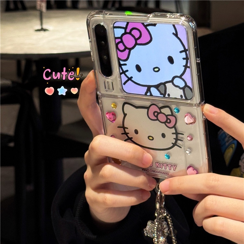 适用阔折叠屏华为PuraX小米MixFlip2手机壳荣耀MagicVFlip2摩托罗拉50三星zflip6手链绳KT猫卡通60Ultra女W25