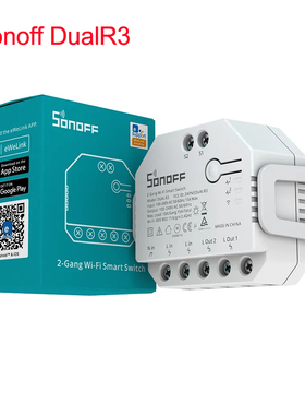 Sonoff Dual R3 双路wifi智能开关通断器窗帘卷闸门开关语音控制