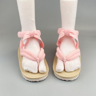 甘露寺蜜璃 cos木屐万圣节cos鞋子二人字拖软底舒适日式拖鞋