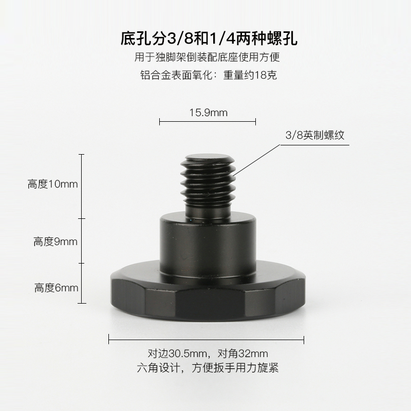 独脚架倒装使用转接头
