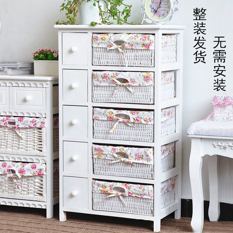 田园藤编多层抽屉式收纳柜客厅整理储物窄柜三四五层斗柜白色夹缝|ruв категории получать отделка, семьи, хранения приборов, кабинет министров, кабинет министров - от Buy2taobao.com для оказания профессиональной услуги покупки агента Taobao