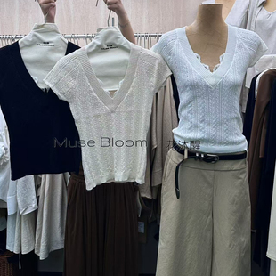 26年夏上新V领纯色修身 888623 针织衫