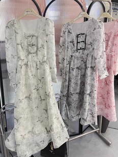 春上新小女人印花复古连衣裙  1763#  WWH