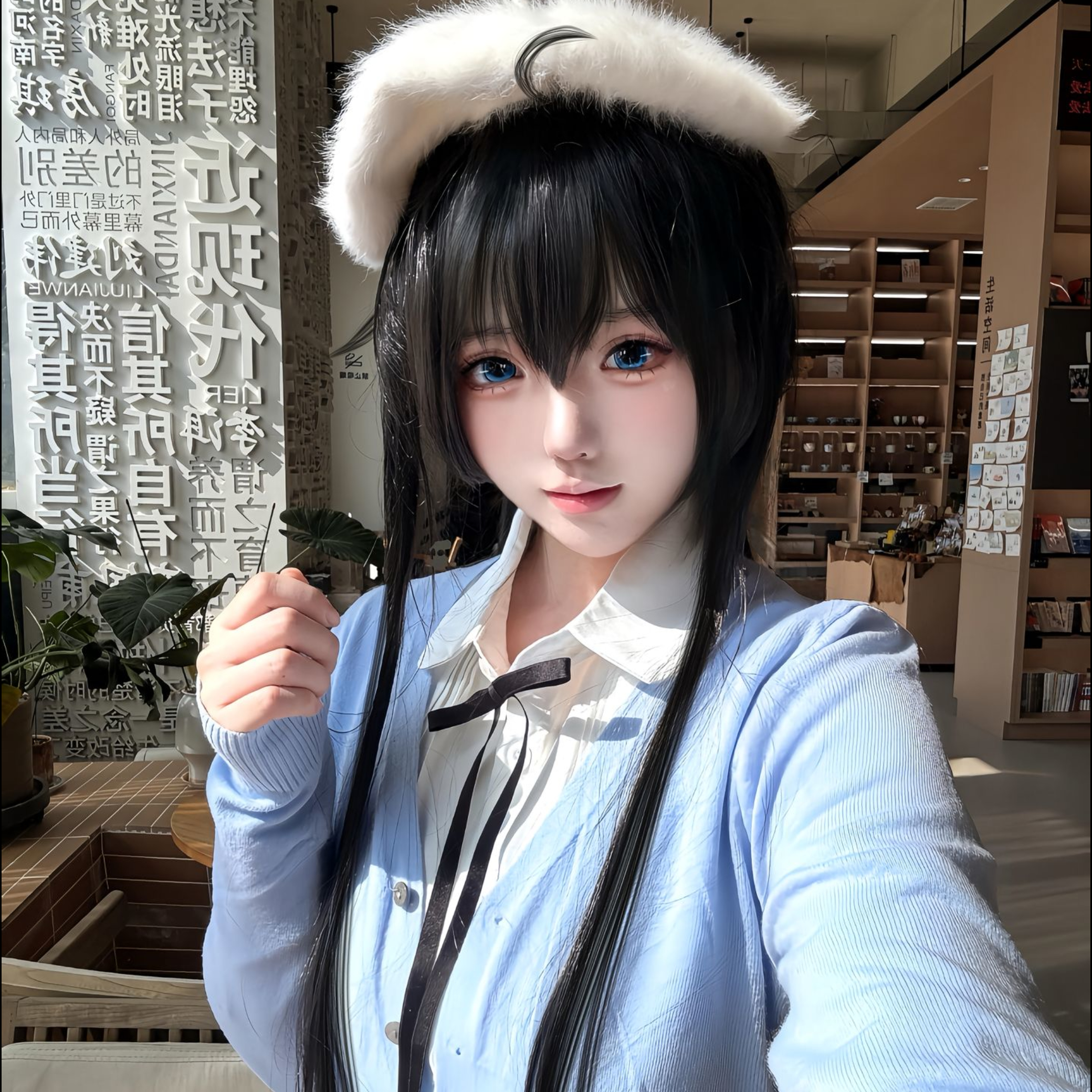 雪之下雪乃cos服约会装日常我的青春恋爱物语果然有问题女装蓝色