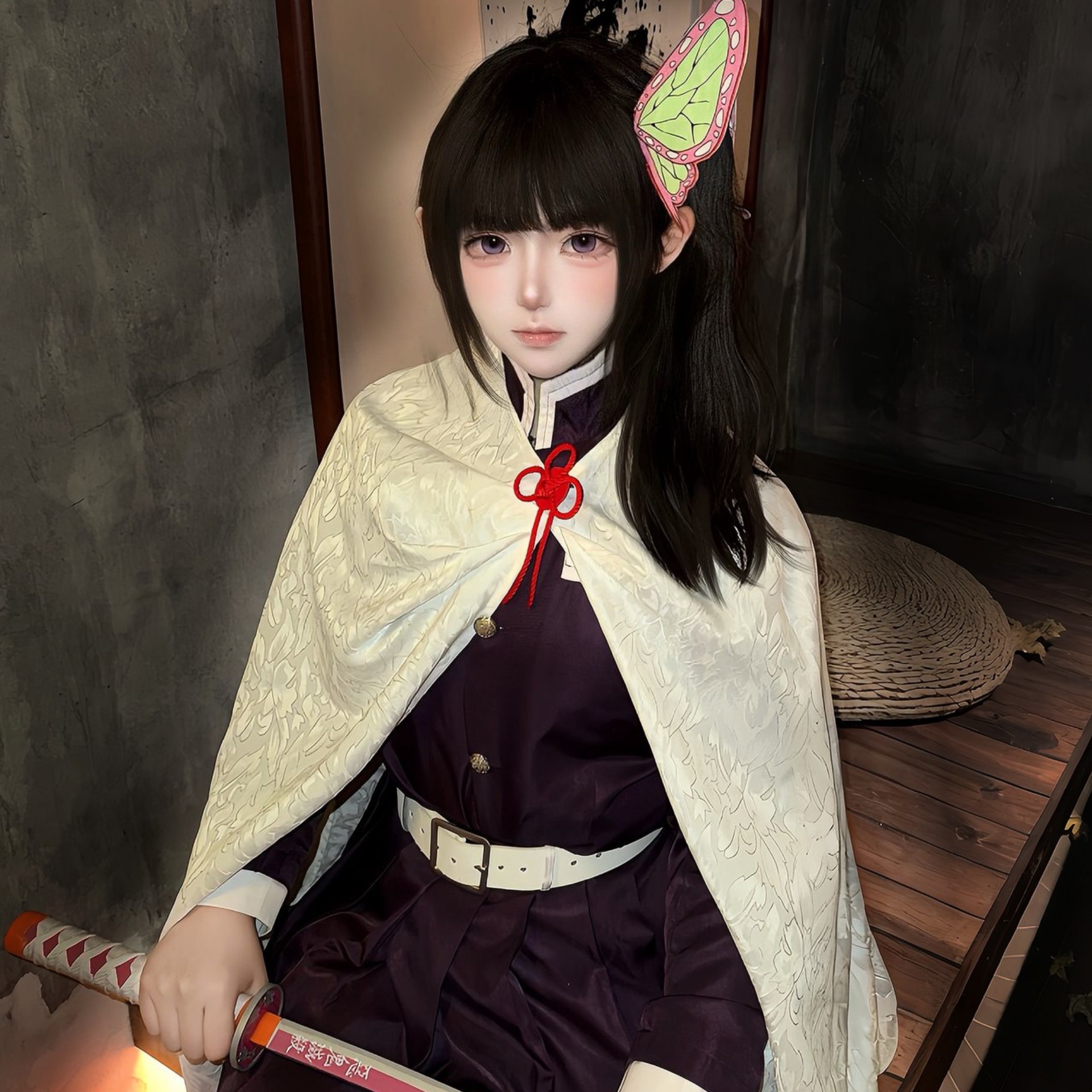 栗花落香奈乎cos服儿童装鬼杀队服蝴蝶头饰假发鞋子鬼灭之刃cos服,模玩/动漫/周边/娃圈三坑/桌游,Cosplay女装/cos女装,淘宝优惠券,粉丝福利购,淘宝优惠卷