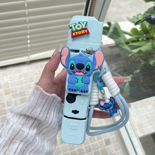 大疆pocket3屏幕相机保护壳女生可爱史迪仔硅胶外壳p3镜头保护套