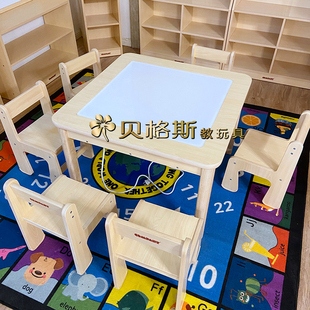 幼儿园儿童木制科学观察桌早教园科学视觉感官镜桌实验科学灯桌