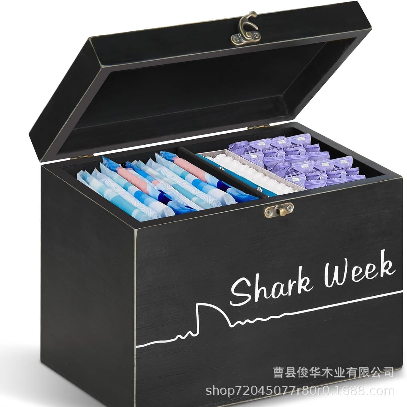 [一件代发]木制浴室储物盒凝珠纸巾女性用品收纳盒卫生棉条