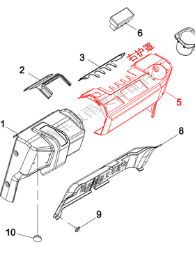 叉车仪表架右护罩XEIPY300-420221-520杭叉CPD30-XEY2H2-SI XE 3T