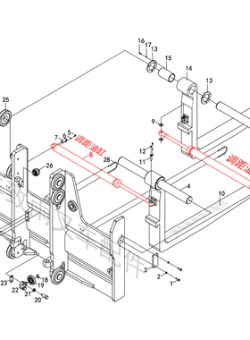 叉车侧移货架体调距油缸5CS17-40-00T2Z杭叉CPCD70-AG55 AG58 7T