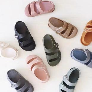 格格家 西班牙进口新款儿童凉鞋防滑透气包头魔术贴宝宝玩水鞋