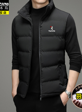 啄木鸟秋冬季无袖羽绒棉轻便保暖男士中青年棉坎肩厚背心外套马甲