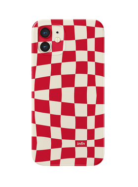 复古红色棋盘格子手机壳17pro适用于苹果16全包17proamx软壳15流行16pro时尚14promaxy艺术13pro可定制安卓壳