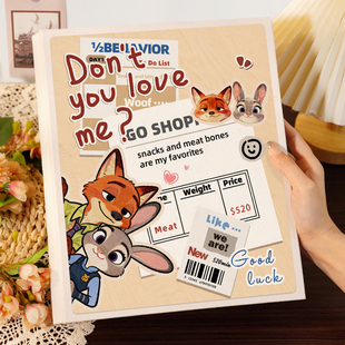 疯狂动物城diy自粘相册本覆膜情侣纪念册3寸4寸567拍立得照片收纳