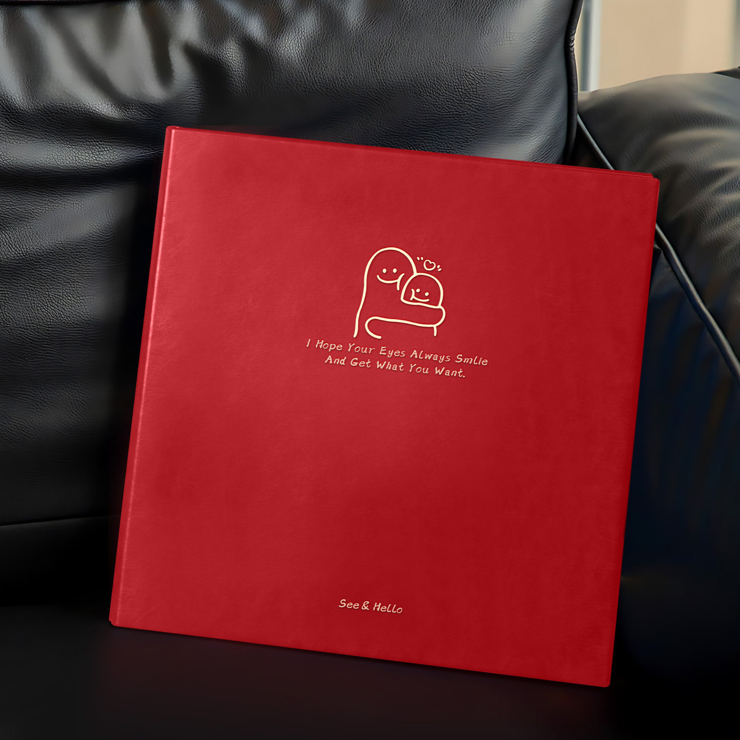 高档皮革DIY自粘式相片收藏本