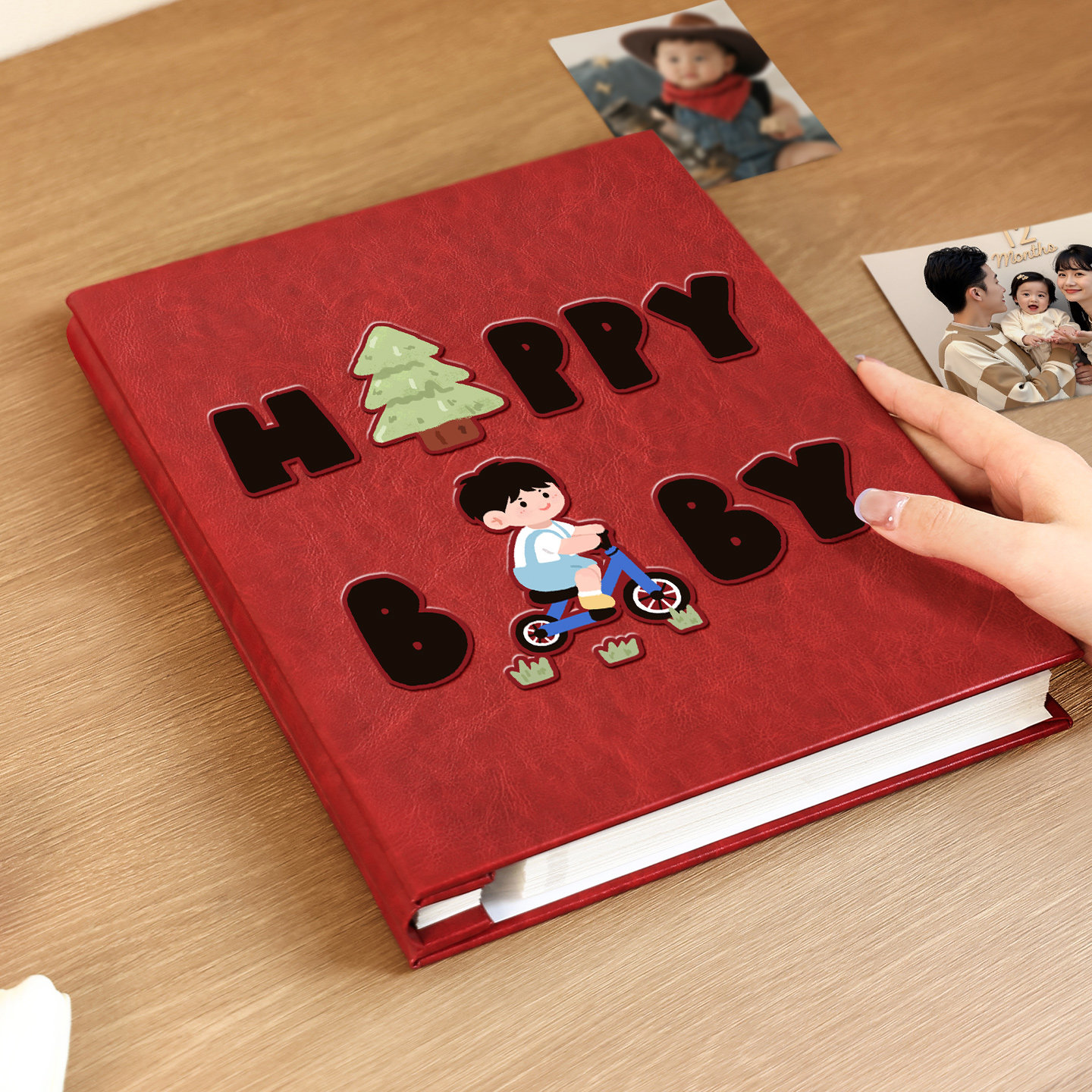 手工自粘式相册本纪念册大容量皮质覆膜相簿家庭情侣儿童照片影集