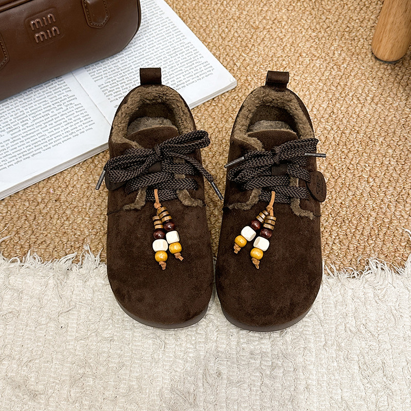 2025冬季新款时尚袋鼠鞋软底防滑轻便棉鞋加绒加厚保暖系带雪地靴,女鞋,棉鞋,淘宝优惠券,粉丝福利购,淘宝优惠卷