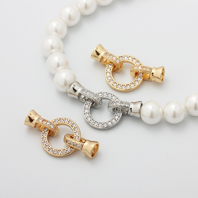 珍珠扣18k包金镀金白金双头扣