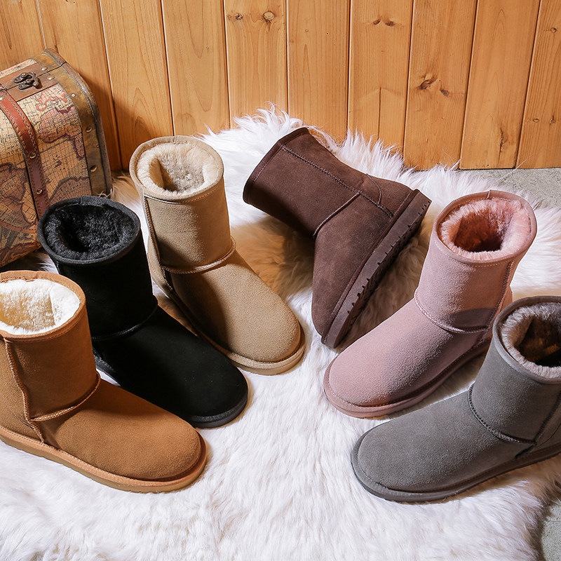 Snow boots women 2018 new pattern genuine leather Plush keep warm student Versatile In cylinder non-slip comfortable Special Offer Sellingin the Women's Shoes, Boots  category - from Buy2taobao.com to provide professional Taobao agent buy service