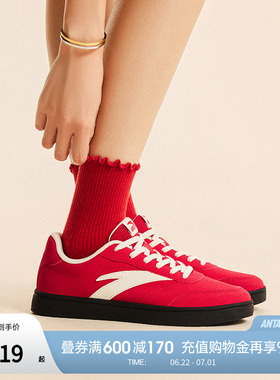 安踏活力丨经典薄底鞋板鞋女夏季新款简约小白鞋百搭红色运动鞋子
