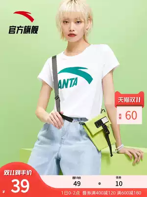 Anta official flagship women's short sleeve T-shirt 2021 summer New loose half sleeve white sports coat couple T-shirt