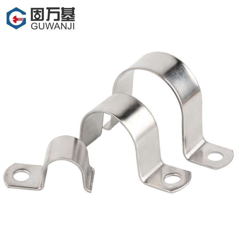 304不锈钢卡箍加厚单边管卡骑马卡马鞍卡U型卡子水管固定夹卡扣