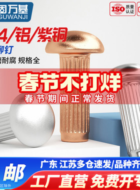 铝标牌铆钉GB827不锈钢滚花铝铆钉铜铭牌商标实心铆钉M2M2.5M3M4