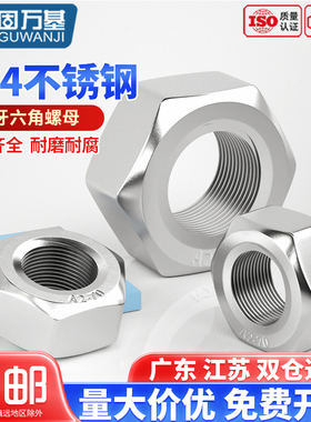 304不锈钢细牙螺母六角螺帽细丝螺丝帽反牙M5M6M8M10M12M16M20M30