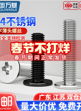 304不锈钢十字扁平头螺丝CM大平头薄头螺丝电脑机螺钉M2M3M4M5M6