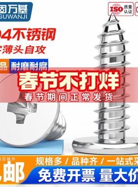 304不锈钢十字扁平头自攻螺丝钉CA超薄头沉头自攻丝M2/M3M4M5M6