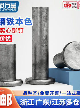 碳钢铁本色平头铆钉GB109敲击实心铆钉304不锈钢M2M2.5M3M4M5M6M8