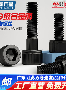 12.9级高强度杯头内六角螺丝圆柱螺栓螺钉M2M3M4M5M6M8M10M12M20