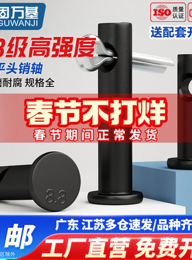 8.8级高强度销轴淬火加硬GB882平头带孔圆柱销定位销子插销M6-M50