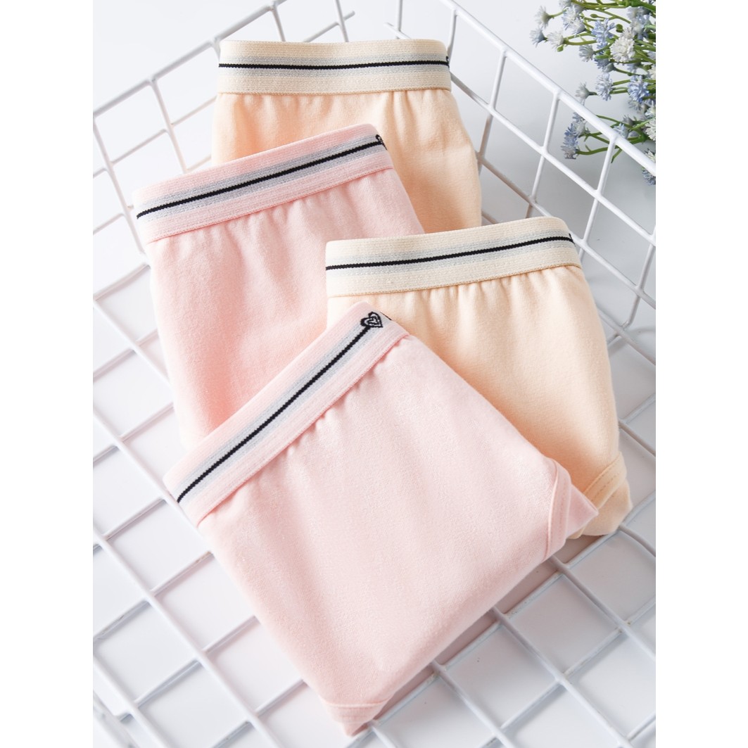 依之舍女士内裤女纯棉底档中腰大码全棉质面料简约纯色三角短裤头