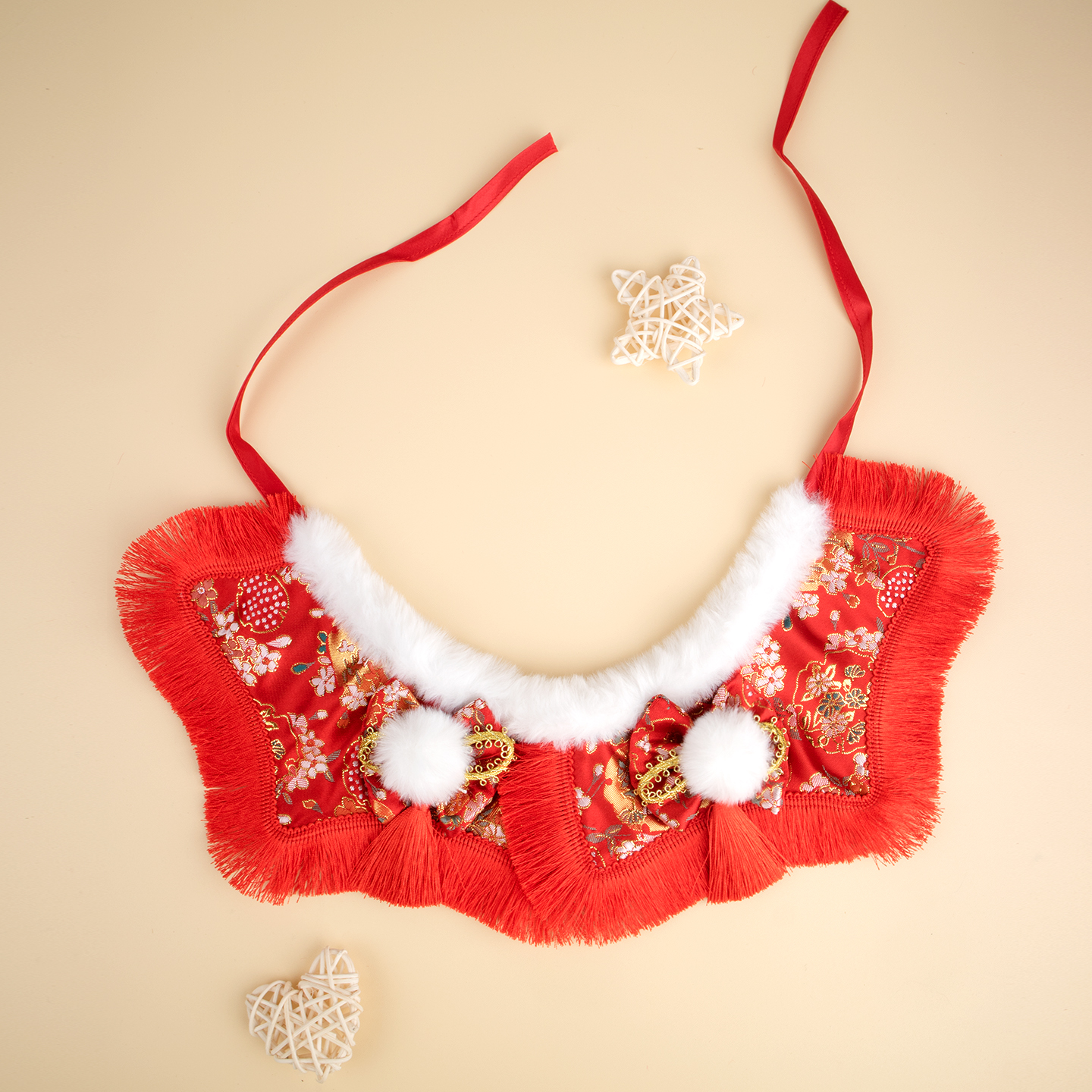 冬季新款中国风猫咪狗狗口水巾