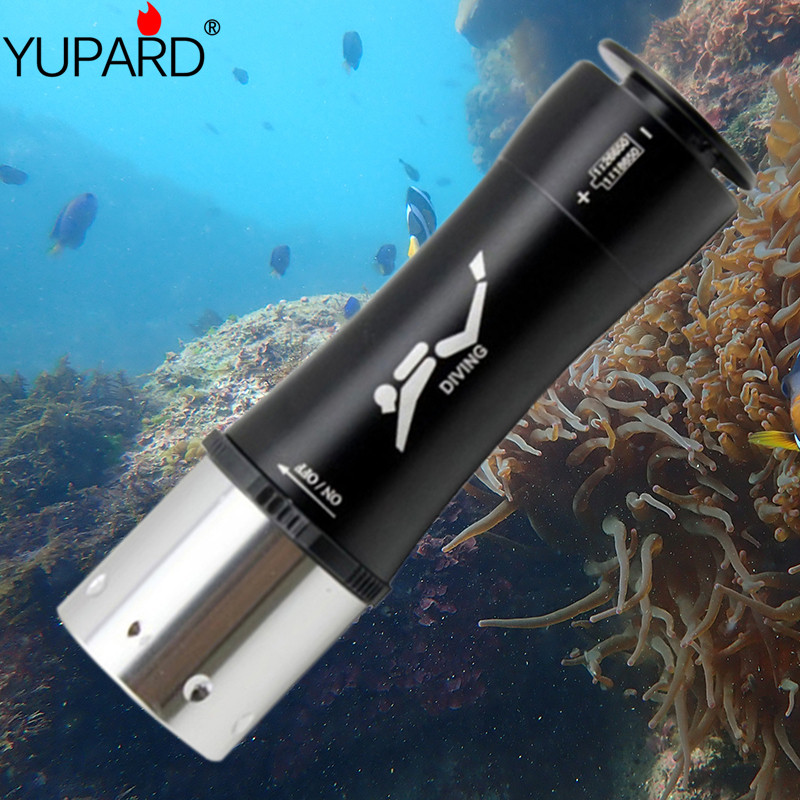 强光T6/L2 LED手电筒水下潜水远射黄光防水26650夜潜补光照明灯