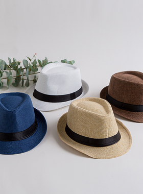 Popping街舞男士帽子潮舞台爵士帽遮阳女复古英伦礼帽休闲绅士帽