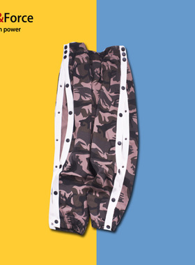 男迷彩裤全开扣篮球束脚休闲工装裤潮牌宽松大码九分裤子舞蹈演出