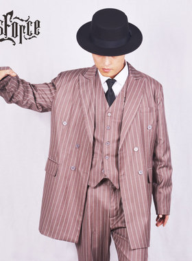 popping西装外套男衣locking演出服中长西服街舞表演机械舞服装男