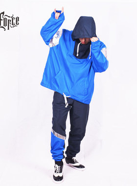 bboy街舞套装撞色亮银BF风嘻哈休闲运动装情侣装班服演出团队定制