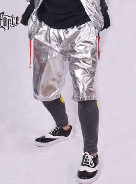 Ares＆Force潮牌银亮裤衩休闲 比赛团队演出服这就是街舞队服ins