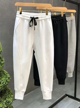 加肥加大运动裤男特大码潮胖宽松束脚休闲裤长裤胖子港风卫裤290