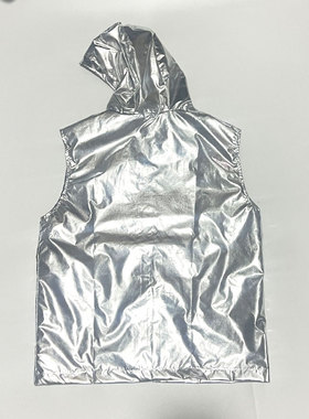 亮银色马甲3M反光印花连帽坎肩嘻哈小脚裤街舞齐舞舞蹈演出服团队