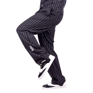 Popping黑白条纹西裤HIPHOP裤子西海岸locking宽松嘻哈机械舞表演