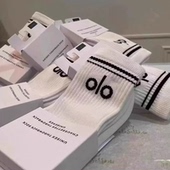 袜子棉中筒运动80%棉中款 普拉提袜 瑜伽袜秋冬女袜筒袜女均可四季